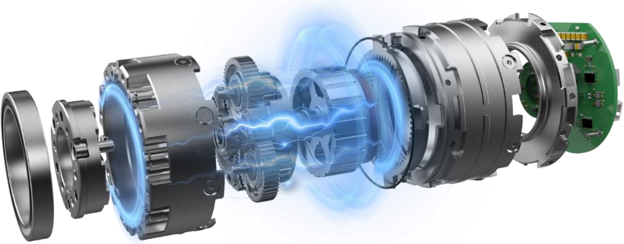 Exploded view of an integrated planetary joint module